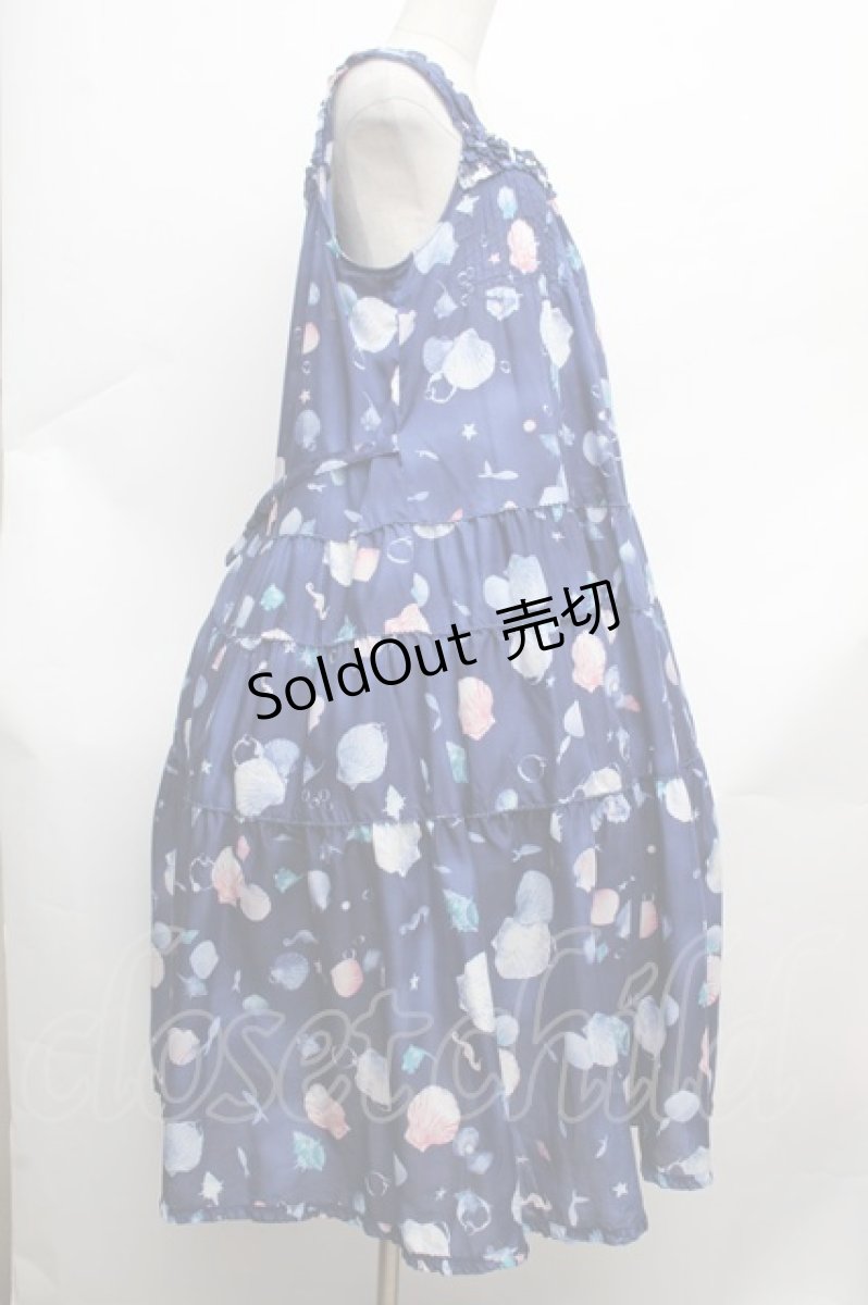 画像2: PINK HOUSE / シーシェルプリントキャミワンピース  紺 S-26-03-14-030-LO-OP-AS-ZS (2)