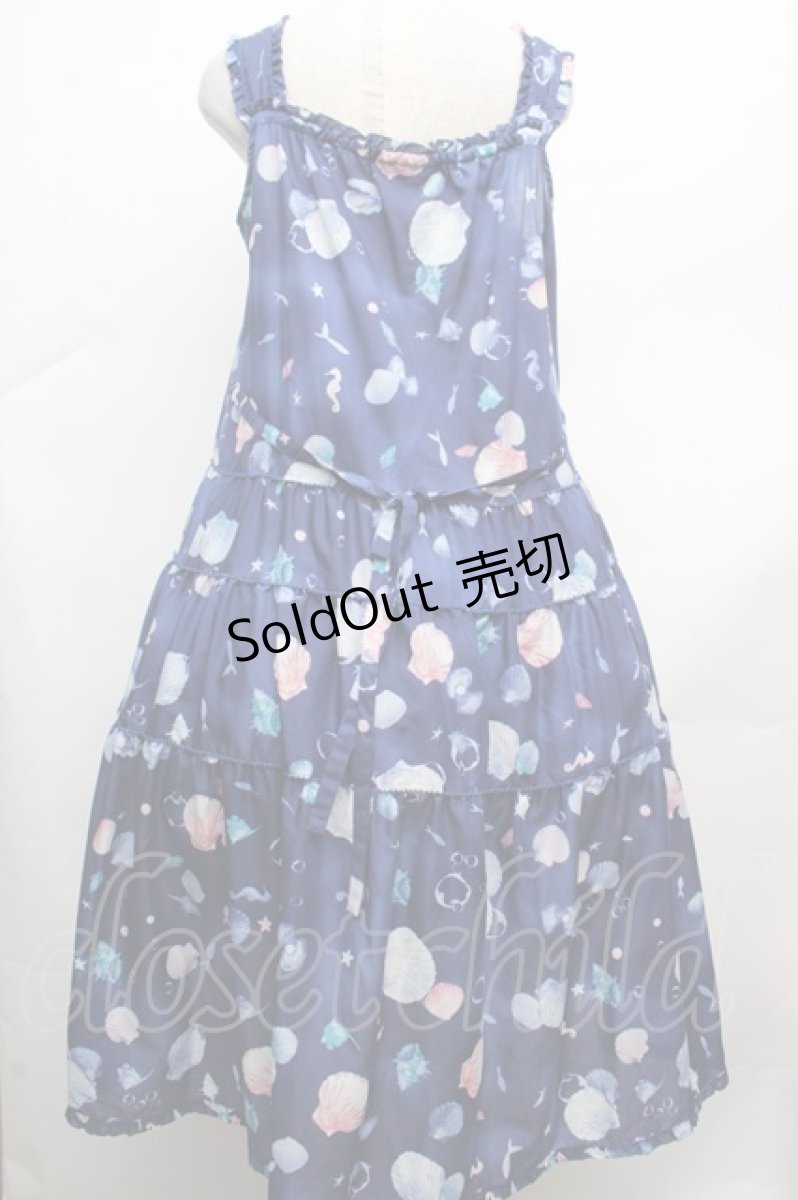 画像3: PINK HOUSE / シーシェルプリントキャミワンピース  紺 S-26-03-14-030-LO-OP-AS-ZS (3)