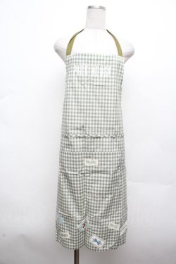 画像1: PINK HOUSE / パッチ付きギンガムエプロン  グリーン S-26-03-14-044-LO-OP-AS-ZS