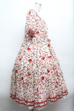 画像3: PINK HOUSE / キャットチェリードロップ柄ミディワンピース  オフ S-26-03-14-046-LO-OP-AS-ZS (3)