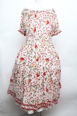 画像5: PINK HOUSE / キャットチェリードロップ柄ミディワンピース  オフ S-26-03-14-046-LO-OP-AS-ZS (5)
