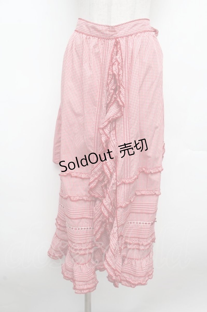 画像1: PINK HOUSE / ギンガムチェックエプロン  赤ｘ白 S-26-03-14-047-LO-SK-AS-ZS (1)