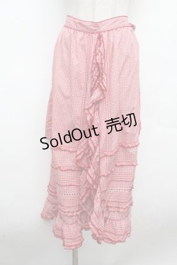 画像1: PINK HOUSE / ギンガムチェックエプロン  赤ｘ白 S-26-03-14-047-LO-SK-AS-ZS