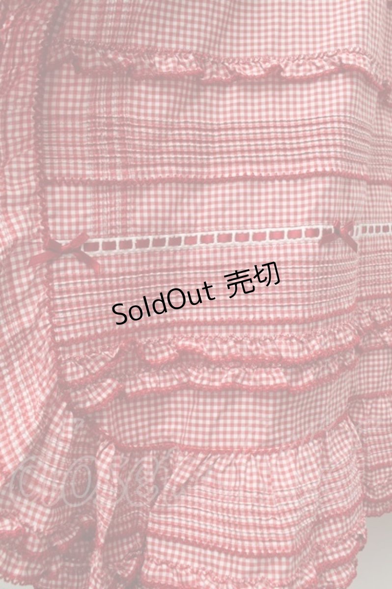 画像2: PINK HOUSE / ギンガムチェックエプロン  赤ｘ白 S-26-03-14-047-LO-SK-AS-ZS (2)