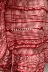 画像2: PINK HOUSE / ギンガムチェックエプロン  赤ｘ白 S-26-03-14-047-LO-SK-AS-ZS (2)