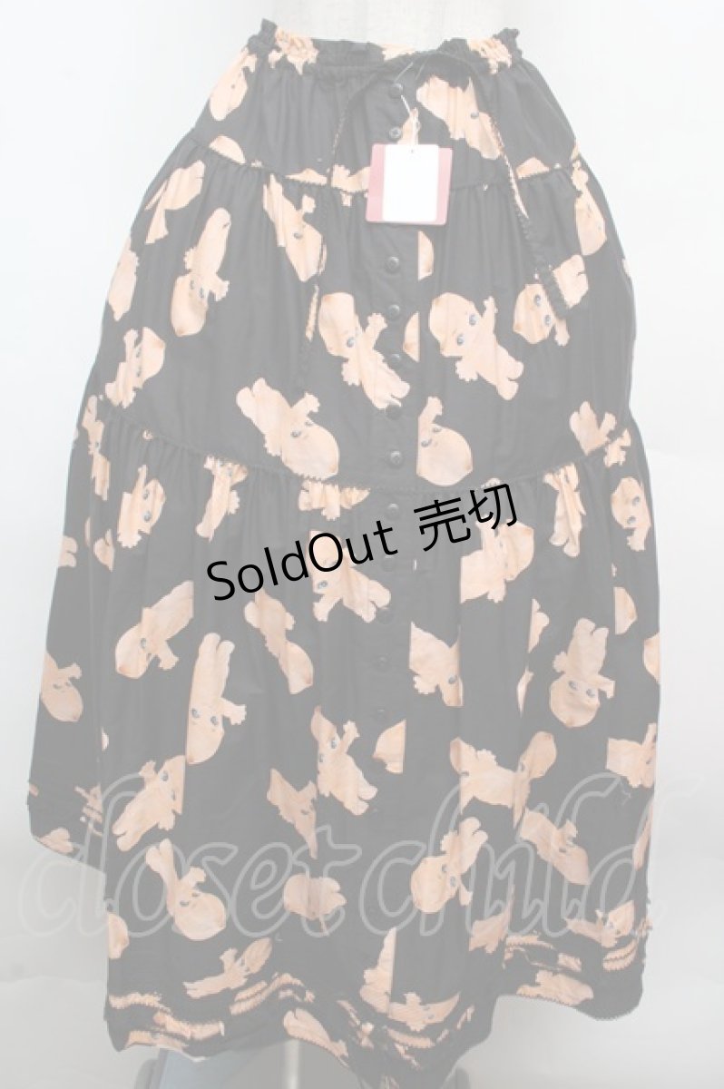 画像1: PINK HOUSE / プリントティアードスカート  黒 S-26-03-14-049-LO-SK-AS-ZS (1)