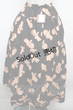 画像1: PINK HOUSE / プリントティアードスカート  黒 S-26-03-14-049-LO-SK-AS-ZS