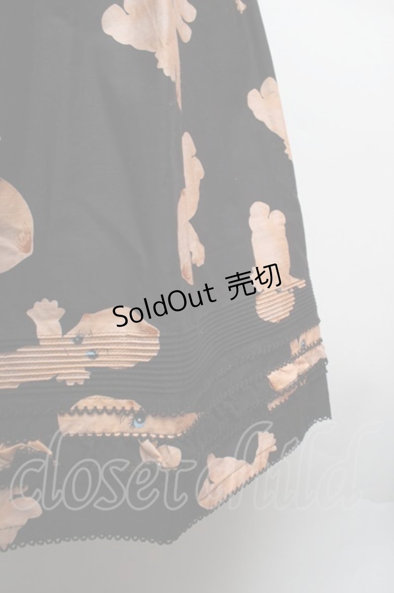 画像4: PINK HOUSE / プリントティアードスカート  黒 S-26-03-14-049-LO-SK-AS-ZS (4)