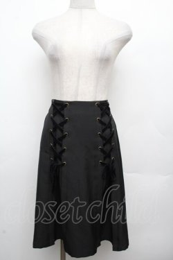 画像1: axes femme POETIQUE / レースアップデザインスカート  黒 S-26-03-14-052-AX-SK-AS-ZS