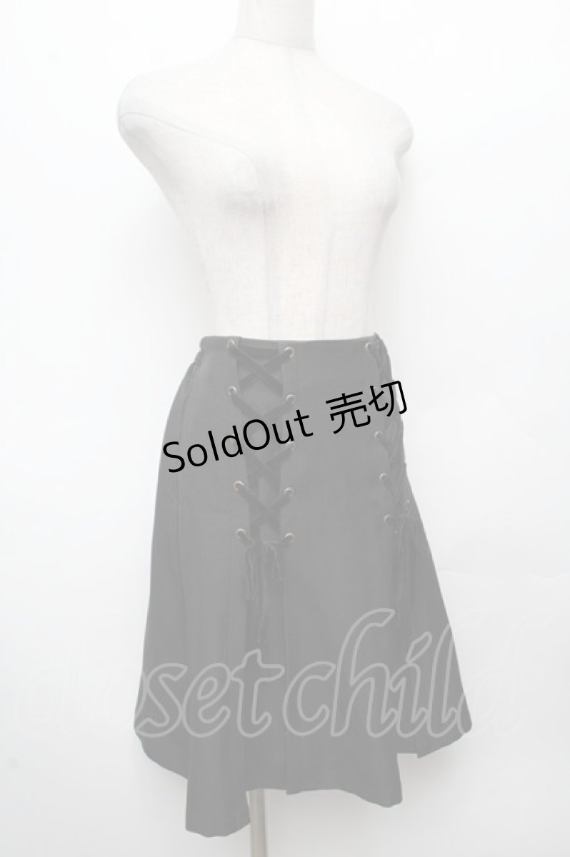 画像3: axes femme POETIQUE / レースアップデザインスカート  黒 S-26-03-14-052-AX-SK-AS-ZS (3)