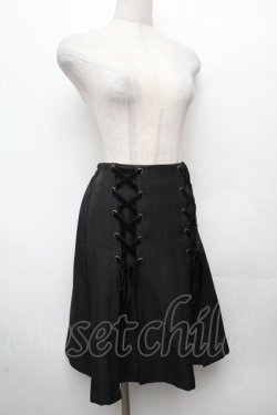 画像3: axes femme POETIQUE / レースアップデザインスカート  黒 S-26-03-14-052-AX-SK-AS-ZS