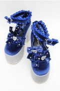 Ank Rouge / キラキラビジューベロアリボン厚底シューズ LL ブルー S-26-03-14-1001-CA-SH-HR-ZS