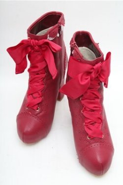 画像1: LIZ LISA / レースアップブーツ  ボルドー S-26-03-14-1008-LO-SH-HR-ZS