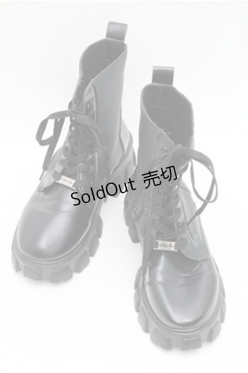 画像1: NieR Clothing / レースアップ厚底ブーツ  黒 S-26-03-14-1011-PU-SH-HR-ZS (1)