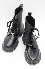画像1: NieR Clothing / レースアップ厚底ブーツ  黒 S-26-03-14-1011-PU-SH-HR-ZS (1)