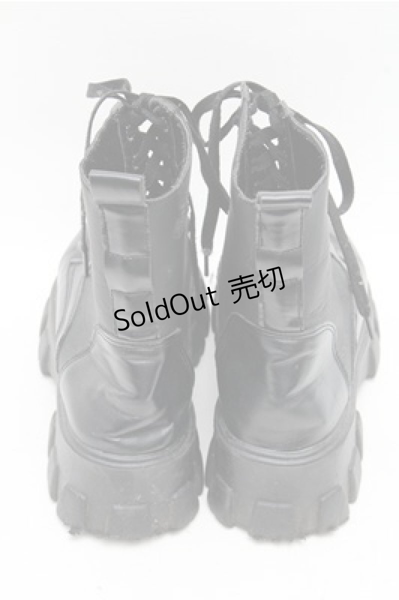 画像3: NieR Clothing / レースアップ厚底ブーツ  黒 S-26-03-14-1011-PU-SH-HR-ZS (3)
