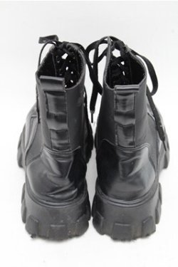画像3: NieR Clothing / レースアップ厚底ブーツ  黒 S-26-03-14-1011-PU-SH-HR-ZS