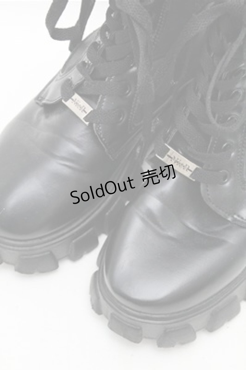 画像4: NieR Clothing / レースアップ厚底ブーツ  黒 S-26-03-14-1011-PU-SH-HR-ZS (4)