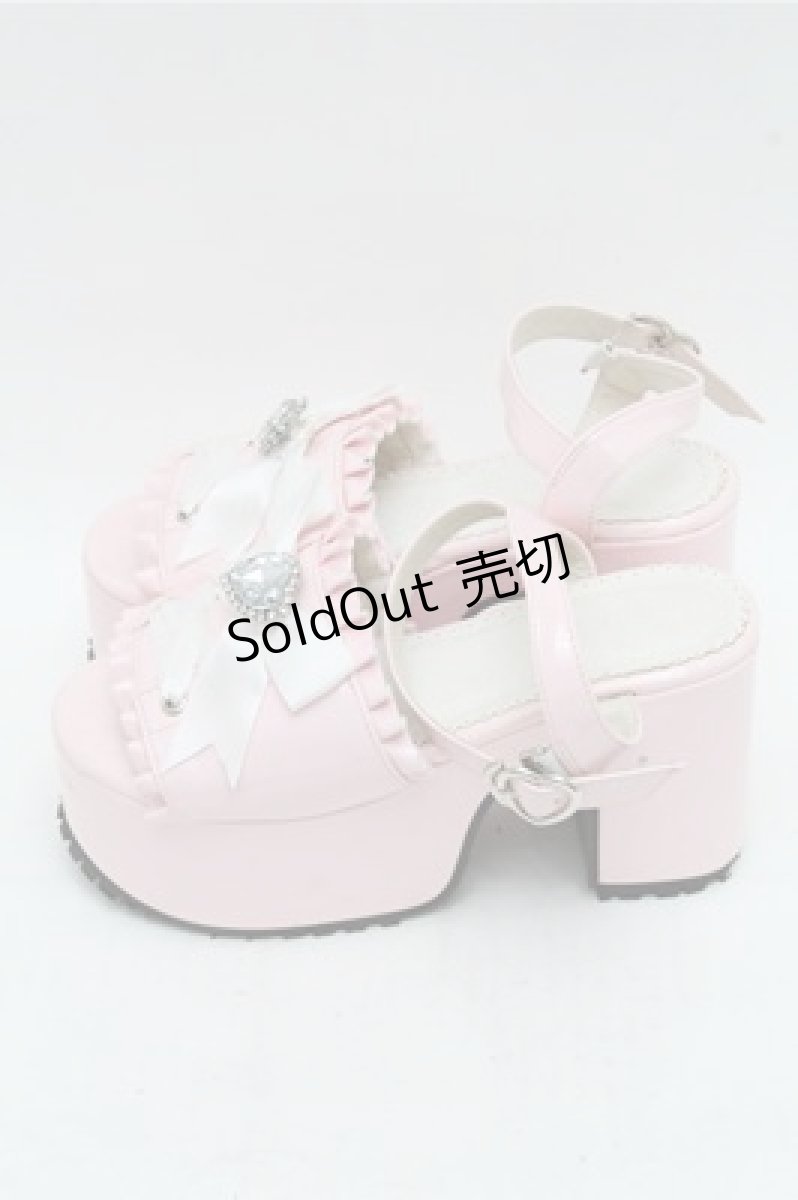 画像2: DearMyLove / ハートビジューダブルリボンサンダル 25 ピンク S-26-03-14-1015-EL-SH-HR-ZS (2)