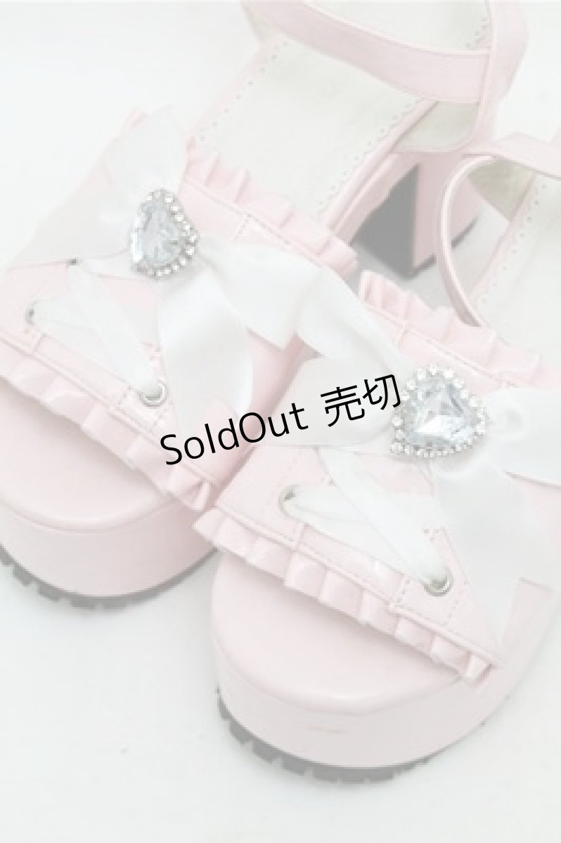 画像4: DearMyLove / ハートビジューダブルリボンサンダル 25 ピンク S-26-03-14-1015-EL-SH-HR-ZS (4)