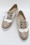 axes femme / ウィングチップ厚底シューズ M ベージュ S-26-03-14-1017-AX-SH-HR-ZS