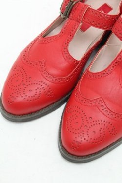 画像4: PINK HOUSE / Tストラップウイングチップシューズ S 赤 S-26-03-14-1022-LO-SH-AS-ZS