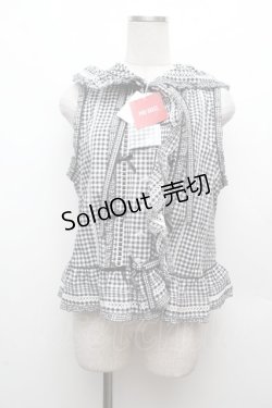 画像1: PINK HOUSE / misako&erinko　ハートベリーラビットうさ耳ベスト  黒ｘ白 S-26-03-14-007-LO-TO-AS-ZS