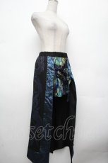 画像3: Qutie Frash / 龍pt和柄プリーツスカート  黒ｘブルー S-26-03-14-059-QU-SK-HR-ZS (3)