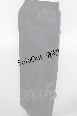 画像5: Qutie Frash / 龍pt和柄プリーツスカート  黒ｘブルー S-26-03-14-059-QU-SK-HR-ZS