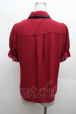 画像3: axes femme POETIQUE / ミッキー&ミニー刺繍襟半袖ブラウス  赤 S-26-03-14-008-AX-BL-HR-ZS