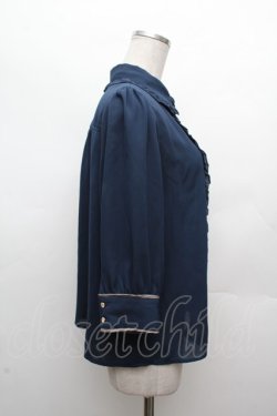 画像3: axes femme POETIQUE / バラメッセージ刺繍ブラウス  紺 S-26-03-14-009-AX-BL-HR-ZS