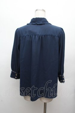 画像4: axes femme POETIQUE / バラメッセージ刺繍ブラウス  紺 S-26-03-14-009-AX-BL-HR-ZS