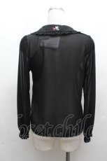 画像3: axes femme POETIQUE / リボン刺繍入りフリルブラウス  黒 S-26-03-14-011-AX-BL-HR-ZS (3)