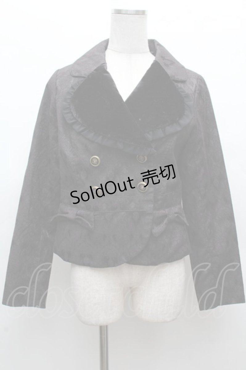 画像1: axes femme POETIQUE / ハート襟ジャガードジャケット  黒 S-26-03-14-012-AX-JA-HR-ZS (1)