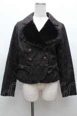 画像1: axes femme POETIQUE / ハート襟ジャガードジャケット  黒 S-26-03-14-012-AX-JA-HR-ZS (1)