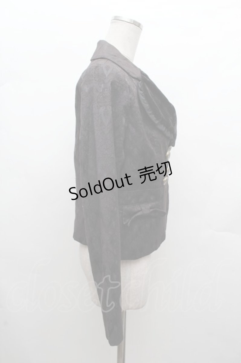 画像2: axes femme POETIQUE / ハート襟ジャガードジャケット  黒 S-26-03-14-012-AX-JA-HR-ZS (2)