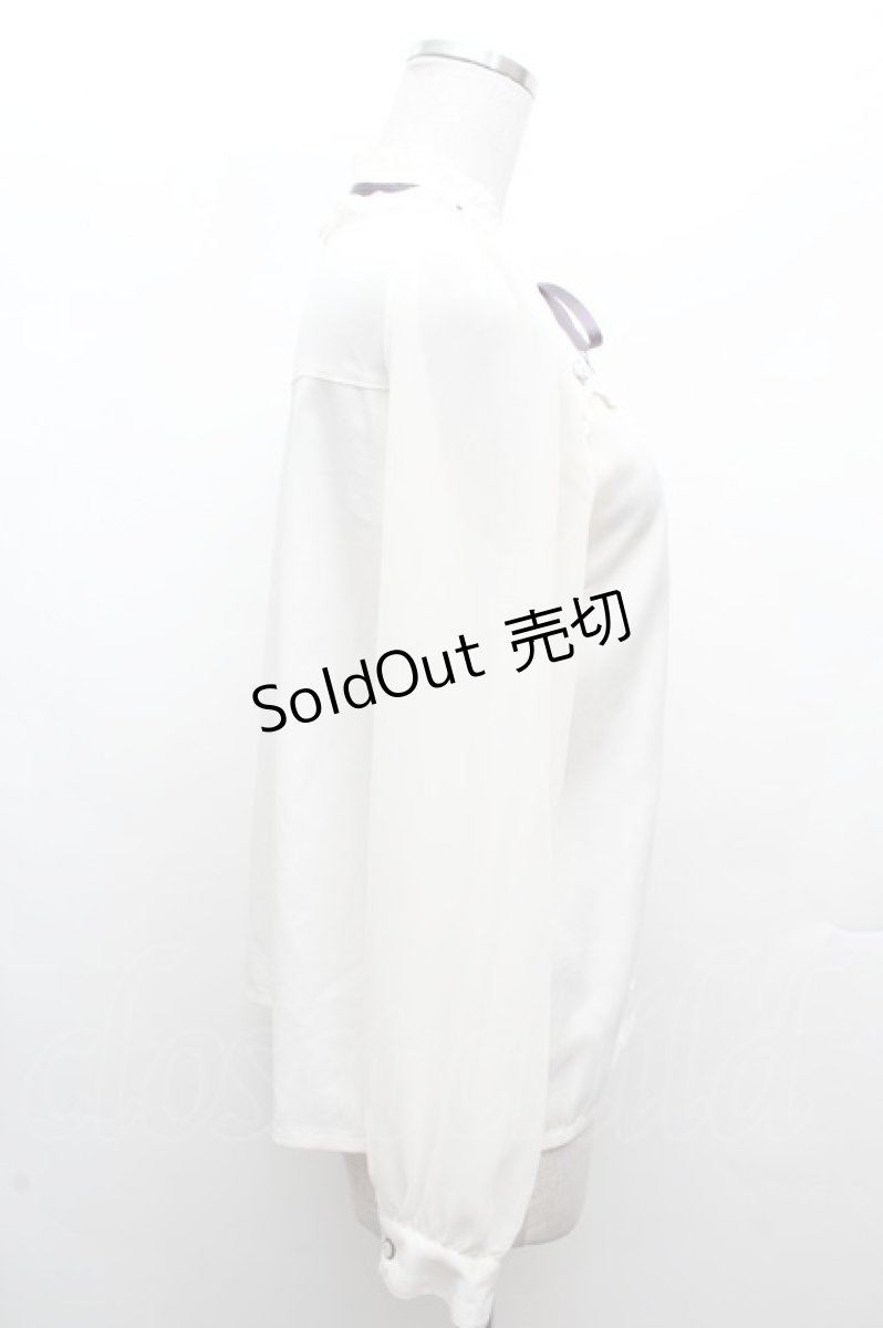 画像3: axes femme POETIQUE / 巻き薔薇デザインフリルブラウス  アイボリー S-26-03-14-013-AX-BL-HR-ZS (3)