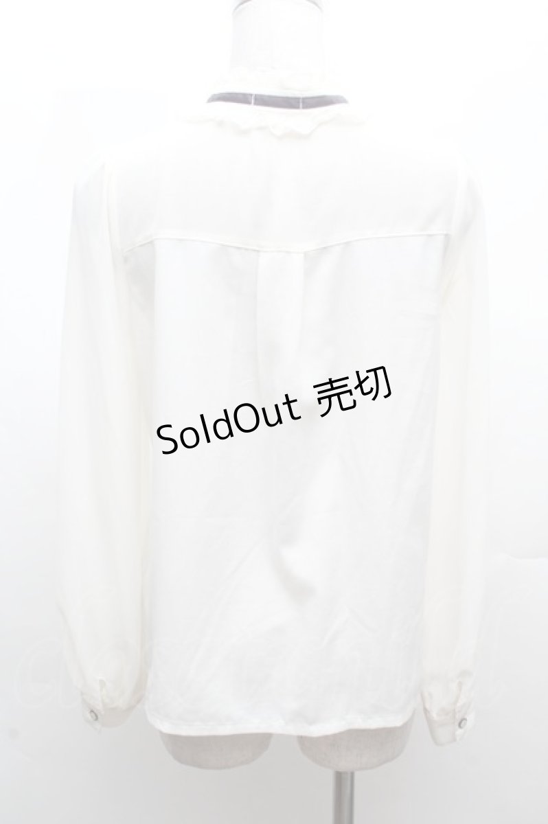 画像4: axes femme POETIQUE / 巻き薔薇デザインフリルブラウス  アイボリー S-26-03-14-013-AX-BL-HR-ZS (4)