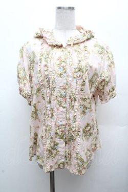 画像1: PINK HOUSE / フラワーブーケフード付きローンブラウス  ピンク S-26-03-14-017-LO-BL-AS-ZS