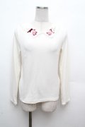 axes femme POETIQUE / 襟刺繍テレコトップス  アイボリー S-26-03-14-021-AX-TO-HR-ZS