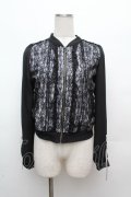 axes femme POETIQUE / レース重ねブルゾン  黒 S-26-03-14-026-AX-JA-HR-ZS