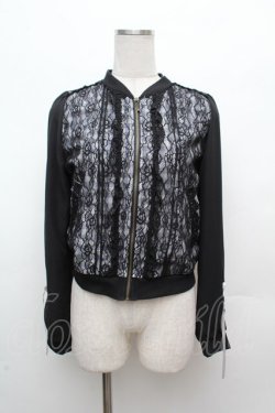 画像1: axes femme POETIQUE / レース重ねブルゾン  黒 S-26-03-14-026-AX-JA-HR-ZS