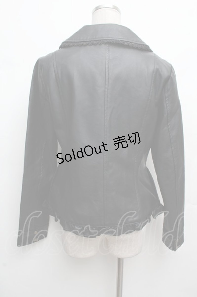 画像3: axes femme / レースフェイクレザージャケット  黒 S-26-03-14-027-AX-CO-HR-ZS (3)