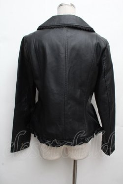画像3: axes femme / レースフェイクレザージャケット  黒 S-26-03-14-027-AX-CO-HR-ZS