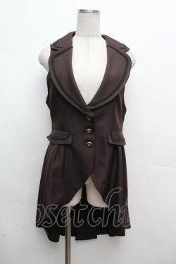 画像1: axes femme POETIQUE / フィッシュテールロングベスト  ブラウン S-26-03-14-028-AX-TO-HR-ZS