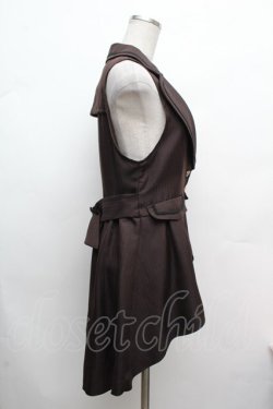 画像2: axes femme POETIQUE / フィッシュテールロングベスト  ブラウン S-26-03-14-028-AX-TO-HR-ZS