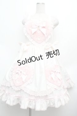 画像1: BABY,THE STARS SHINE BRIGHT / Cherie de Neigeジャンパースカート  白×ピンク S-26-03-14-029-BA-OP-TE-ZS