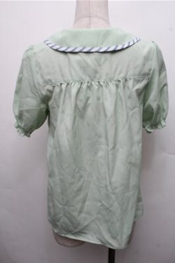 画像2: axes femme POETIQUE / パイピングデザインブラウス  グリーン S-26-03-15-035-AX-BL-HR-ZS