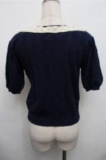 画像2: axes femme / クロス編みニットプルオーバー  紺 S-26-03-15-038-AX-TO-HR-ZS (2)