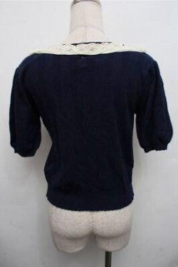 画像2: axes femme / クロス編みニットプルオーバー  紺 S-26-03-15-038-AX-TO-HR-ZS